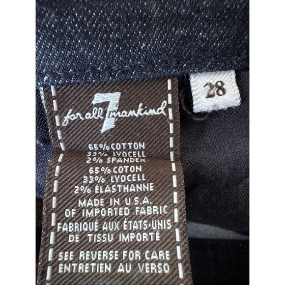 Size 28 7 For All Mankind Women’s Skinny Ankle Jeans Stretchy Dark Wash - Picture 3 of 9